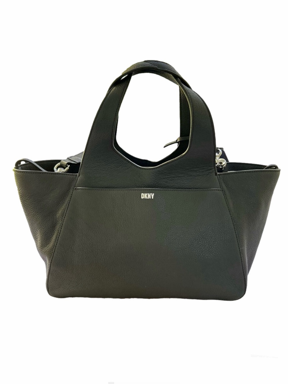 DKNY Effortless Tote Bag Gray Medium  Pebbled Leather Handbag Shoulder NEW GIFT